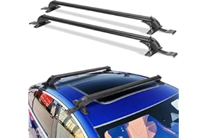 TEQHOME Universal Roof Rack Cross Bars, 48'' Adjustable Aluminum Lockable Crossbars W/Extendable Window Frame & Dual Key, Upgraded Rooftop Luggage Crossbars Set for Bare Roof Cars Trucks, 165 LBS Max Load