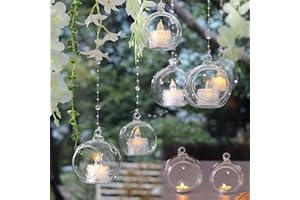 LETINE 12pcs Assorted Glass Orb Set, with 2.17" and 1.93" Spheres | Hanging Glass Tealight Holder Globe, Air Plant Terrarium Supplies for Wedding Favors, Votive Candle Holders,Christmas Decorations