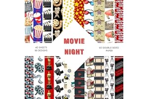 Movie Night Scrapbook Paper: | 8,5 x 8,5 size | 40 patterned double sided sheets (20 designs) | Movie Night Themed Collection