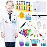 INNOCHEER Kids Science Experiment Kit with Lab Coat Scientist Costume Dress Up and Role Play Toys Gift for Boys Girls Kids Ch