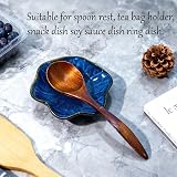 Arefen Ceramic Spoon Rest Set, Flower Shape Dish for Tea & Coffee view 2