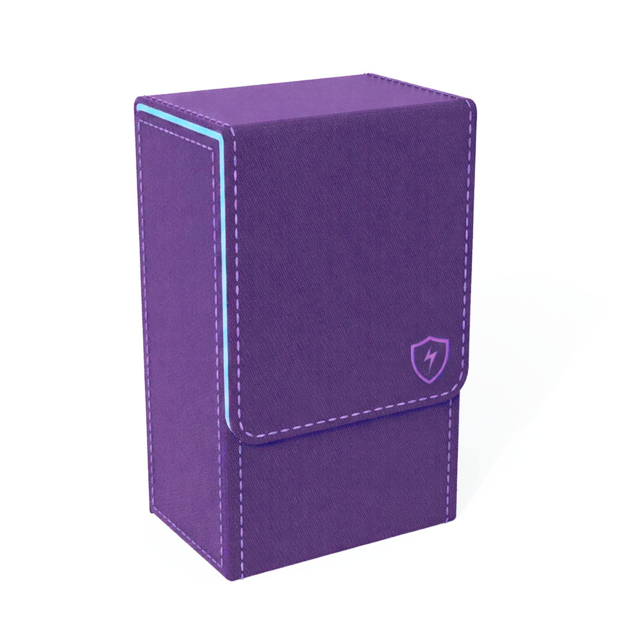Boltquan Purple Tarot Card Holder with Blue Interior – Fold-Top Case with Magnetic Lid Closure – Fits Standard Tarot Decks – Outer Dimensions 5.39 x 3.38 x 2 Inches (Purple-Blue) — image 1