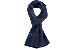 TAMOUKOC Men's Winter Warm Scarf Premium Cashmere Feel, Luxuriously Soft Long Plaid Pattern
