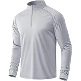 MAGCOMSEN Men's Long Sleeve Sun Shirts UPF 50+ Tees 1/4 Zip Up Fishing Running Rash Guard T-Shirts Outdoor Shirt