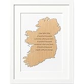 Biddy Murphy Irish Gifts, Traditional Irish Welcome Framed Word Art, Wall Decor, Cead Mile Faiite, Handmade in Ireland, Hanaging Greeting for Home Decor