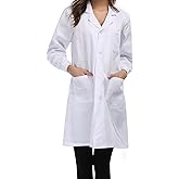 Taylor Eddie Professional Lab Coat for Women, Full Sleeve Poly Long Medical Coat, Female White Lab coat