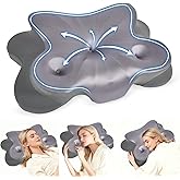 Cervical Pillow for Neck Pain Relief, Ergonomic Memory Foam Pillows for Neck Pain Relief with Ice Silk Pillowcase，Adjustable Contour Neck Support Pillow for Side Back Stomach Sleepers