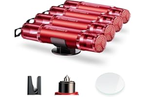 COFSODI Emergency Car Window Breaker, Car Spring Loaded Window Punch, Essential Window Punching Seatbelt Cutter for Driving a Car (4, Red)