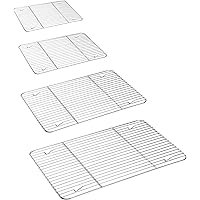 P&P CHEF Cooling Rack Set for Baking Cooking Roasting Oven Use, 4-Piece Stainless Steel Grill Racks, Fit Various Size…