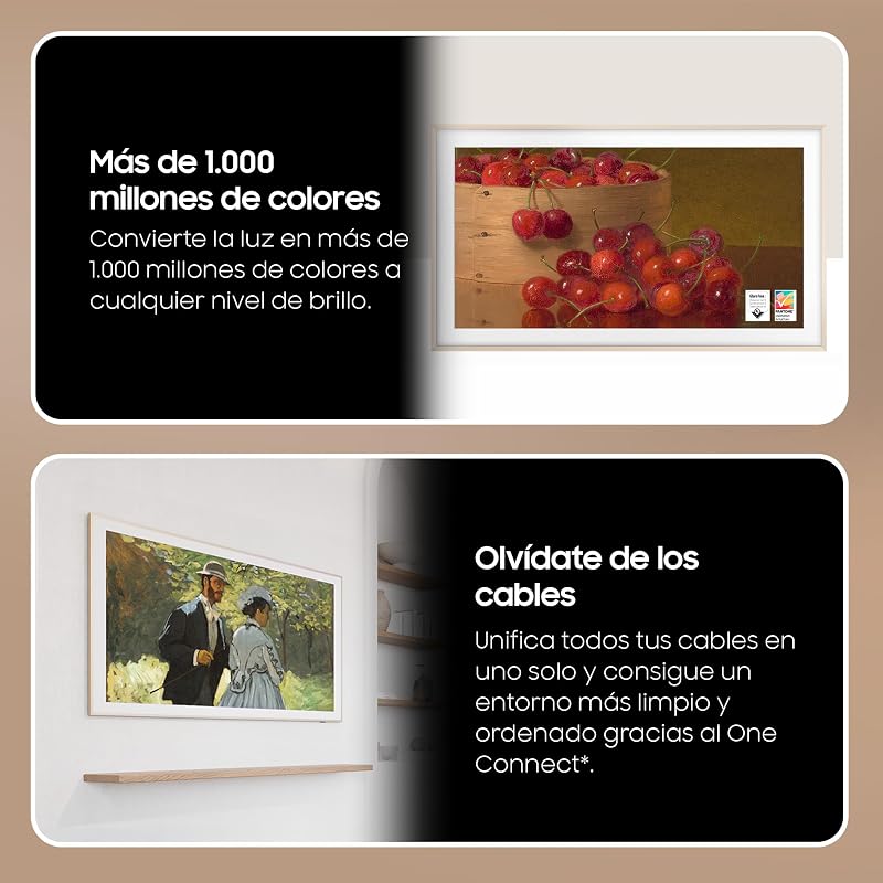 TV AI 43 Pouces The Frame LS03D 4K Smart TV, Galerie d'art avec Display Mate, Cadres Interchangeables, 100% Volume de Couleur avec Quantum Dot et One Connect et Câble Quasi Invisible
