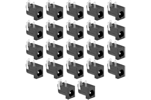 uxcell 22Pcs PCB Mount DC005 5.5mm x 2.1mm 3 Pin Video DC Power Connector Socket Black