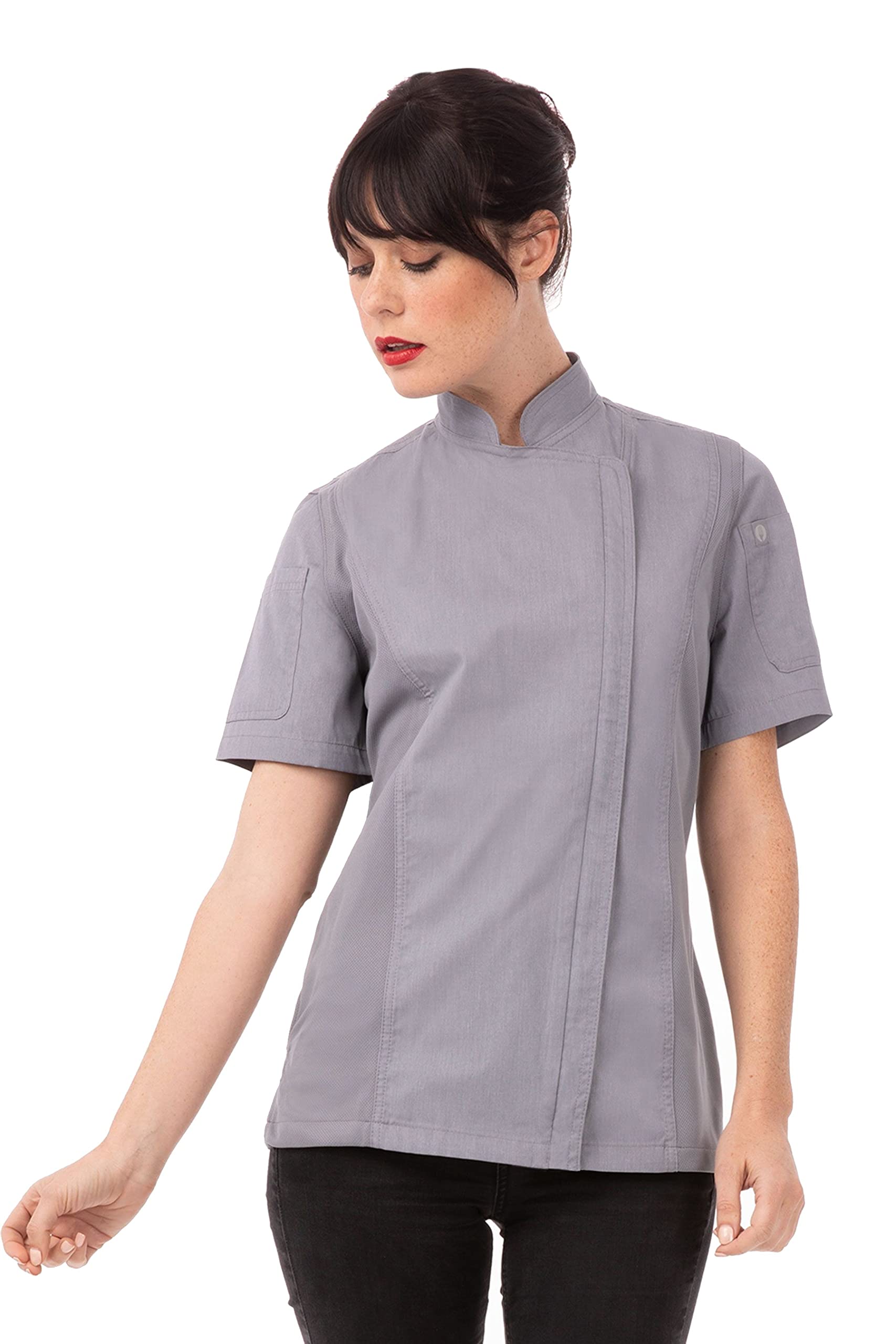 Chef Works Women's Springfield Chef Coat, Grey, 3X-Large Image