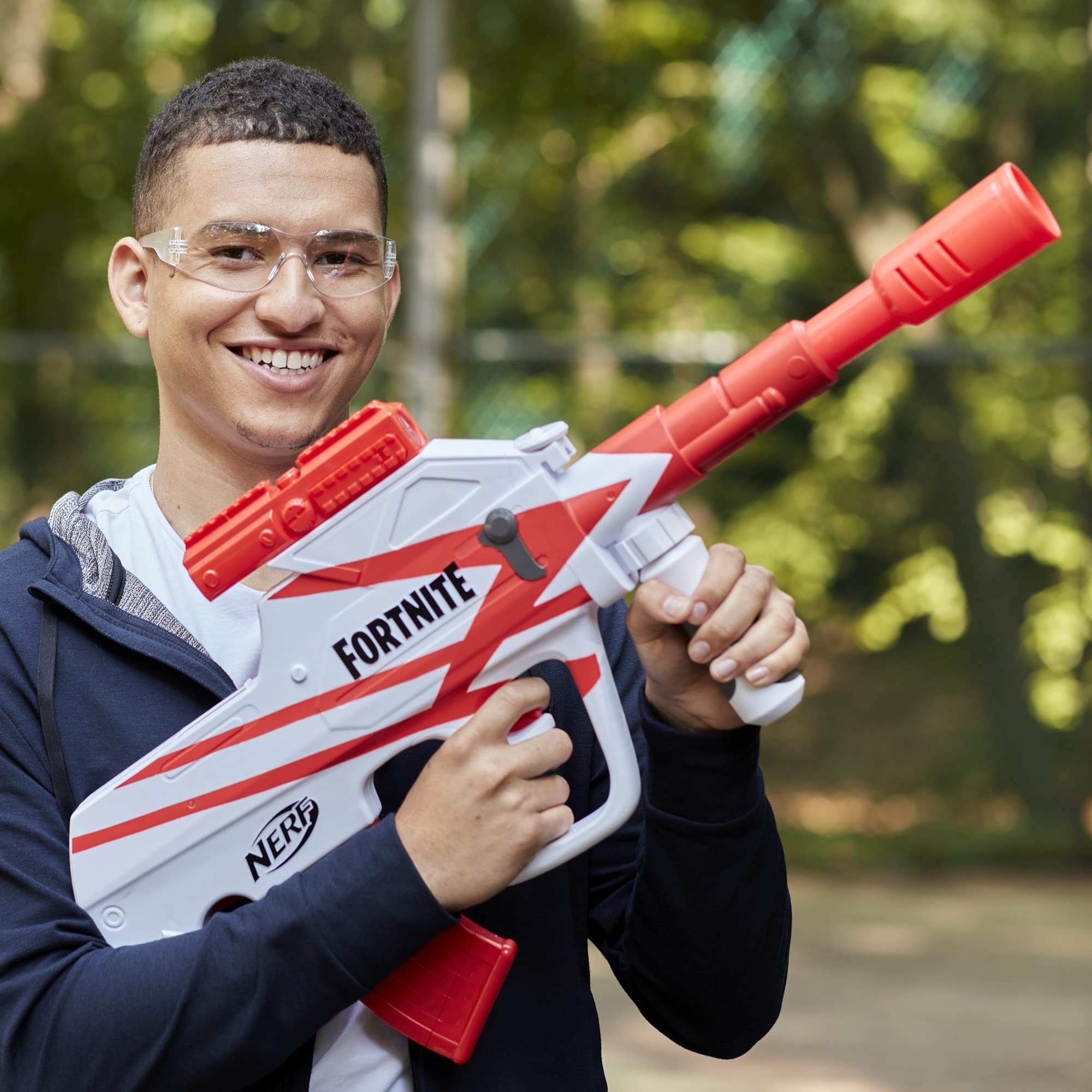 Nerf Fortnite B-AR Motorized Dart Blaster -- Fortnite Converge Wrap, Motorized 10-Dart Blasting, 10-Dart Clip, 10 Official Nerf Elite Darts