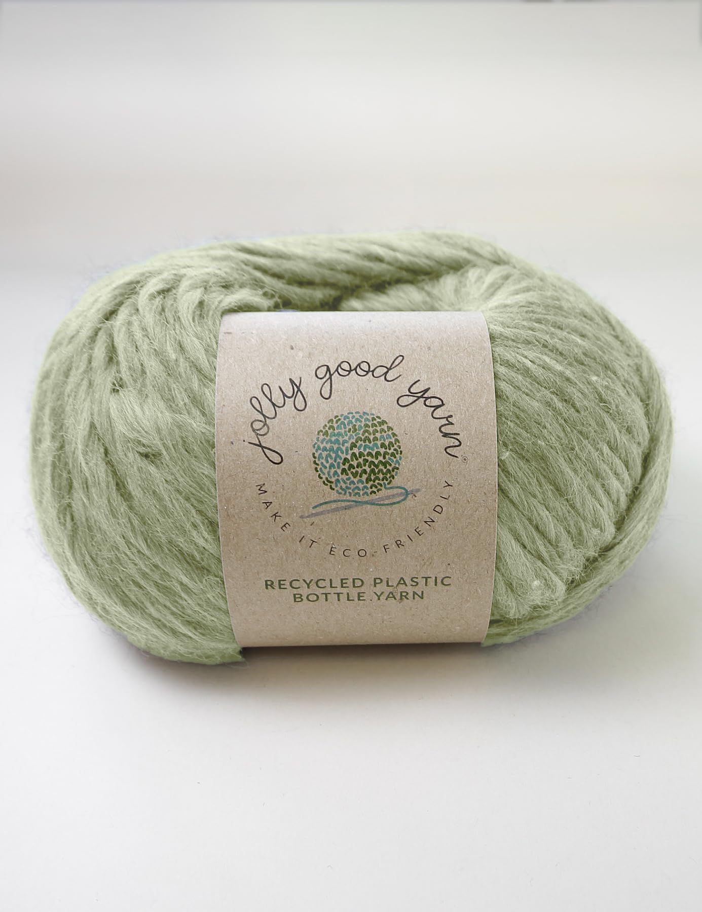 Recycled Plastic Bottle Knitting Wool - 100g Balls - Lovely Shades (Littleham Sage)