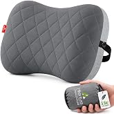 Hikenture Camping Pillow with Removable Cover, Ultralight Inflatable Pillow | Ergonomic Neck Lumber Support, Upgrade Leakproof Backpacking Pillow, Portable Packable for Hiking, Beach, Travel