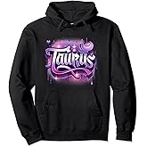 Pink & Purple Taurus Zodiac Star Sign Pullover Hoodie