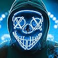 CARZEXSUC LED Halloween Mask, Light Up Purge Mask, Scary Glow Mask Cosplay Party Halloween Costumes for Kids Boys Men Women