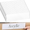 Yulejo 15 Sets Acrylic Name Plate Holder Clear Acrylic Plastic Sign Frame with Adhesive Tape Horizontal Wall Name Plates for Door Office Nameplate Display Trays for Office Home(2'' x 10'')