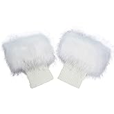 LA CARRIE Women Faux Fur Plush Leg Warmers Short Furry Fuzzy Leg Cuffs Girls Winter Knitted Boot
