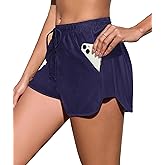 Urchics Womens Swim Shorts High Waisted Board Shorts UPF50+ Liner Quick Dry Beach Swimming Short with Pockets