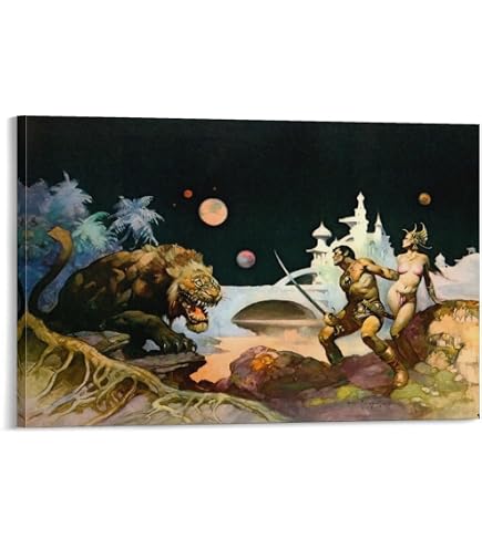 thumbnail image 2 of Red Planet Poster By Frank Frazetta - Scorpio Posters - 24x36 Inch - Fantasy Art 2 of 6