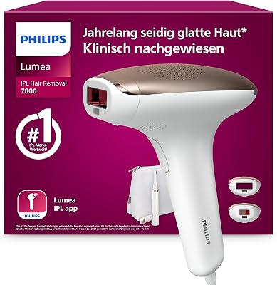 Lumea IPL 7000 Series - IPL Geräte Haarentfernung für jahrelang seidig-glatte Haut* mit 2 Aufsätzen für Körper & Gesicht, Alternative zur Laser-Haarentfernung (BRI921/00)