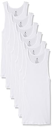 Hanes Mens White A-Shirt 6-Pack (372AP6) -WHITE -L (372AP6)