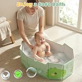 Orzbow Foldable Baby Bath Tub Green Easy Clean Safe Durable view 5