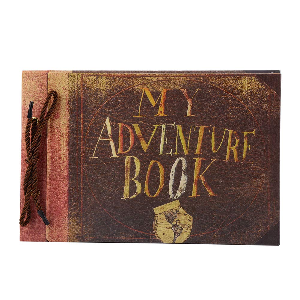 Scrapbook Photo Album, 40 Pages DIY Hand Made Album Scrapbook Movie Up Travel Scrapbook for Anniversary, Wedding, Travelling,etc(My)
