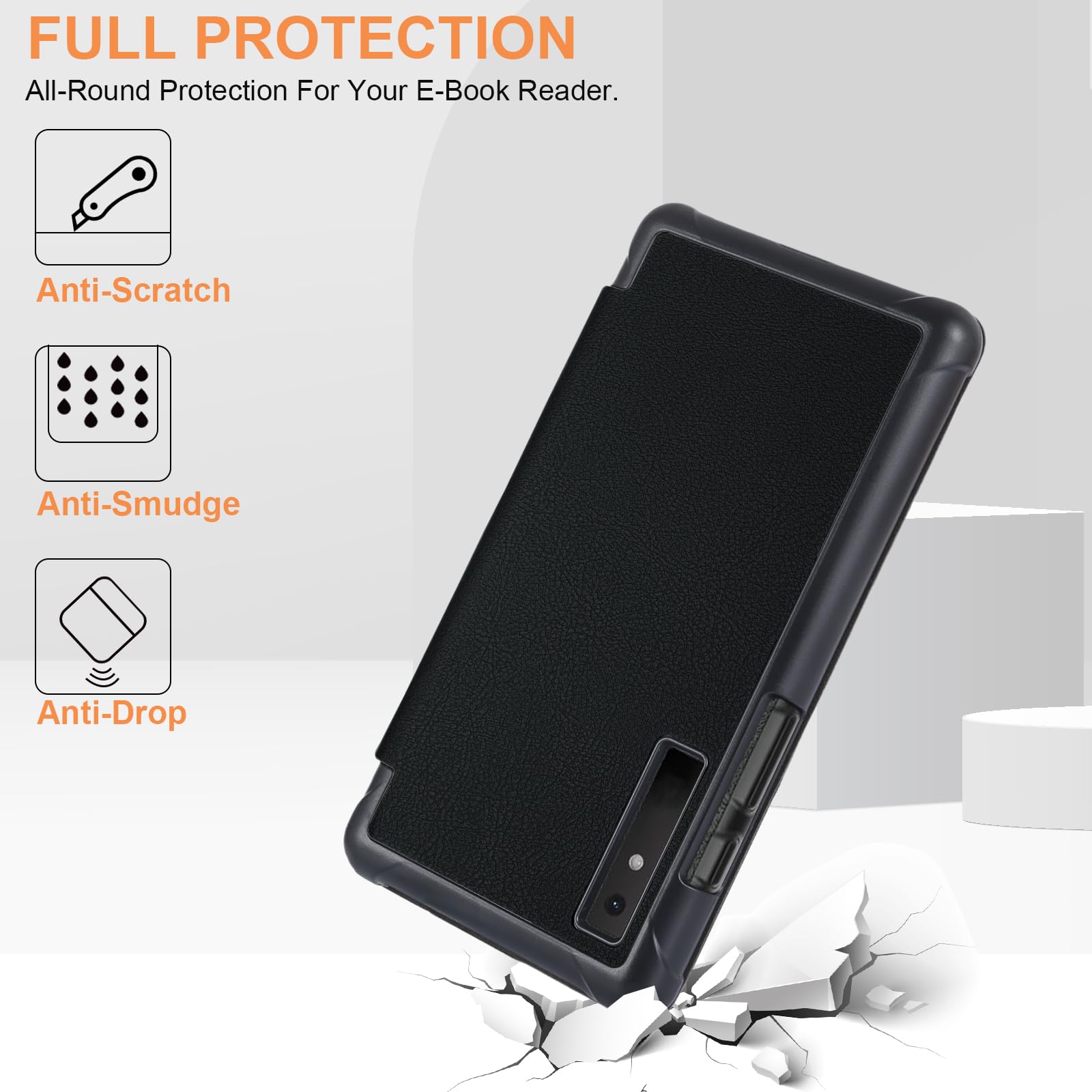 for Onyx Boox Palma Case Ultra Thin Shockproof Cover for Boox Palma 2 Flip Case 6.13 Inch,Black
