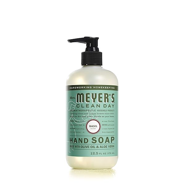 MRS. MEYER’S CLEAN DAY HAND SOAP, MADE WITH ESSENTIAL OILS, BIODEGRADABLE FORMULA, BASIL, 12.5 FL. OZ