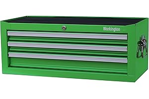 Workington Industrial 3 Drawers Portable Metal Intermediate Box, 26" Middle Tool Chest Cabinet with Ball Bearing Drawer Slide