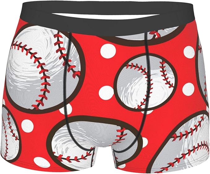 Mens Underwear Baseball Red Breathable Underwear Boxer Boys Brief High