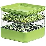 Gardens Alive Seed Sprouter Kit, Two Tier Stackable Seedling Starter Tray with Lid, Microgreens Propagator Mini Plant Grow Tr
