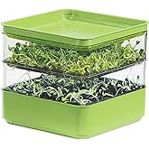 GARDENS ALIVE! Seed Sprouter Kit, Two Tier Stackable Seedling Starter Tray with Lid, Microgreens Propagator Mini Plant Grow T
