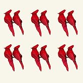 12pcs Cardinal Birds Cardinals Decor Bird Ornaments for Christmas Tree Red Birds with Clip for Christmas Floral Arrangements, Flower, Wreath, Garden, Home Decor Cardinal Christmas Ornaments