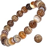 DAZCOLO 8mm Natural Gemstone Stretch Bracelet, Handmade Unisex Crystal Bracelets for Meditation, Yoga, Spiritual Healing & Positive Energy