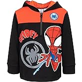 Marvel Spidey and His Amazing Friends Ghost-Spider Miles Morales Spider-Man Fleece Half Zip Hoodie Toddler to Little Kid