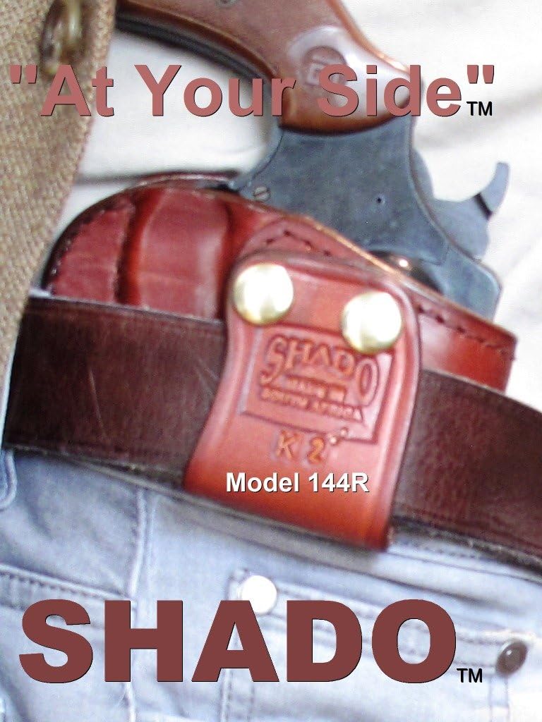 S&W J Frame 2"-4" Ambidextrous Leather Holster SHADO 144R Right or Left Hand Inside Waistband Brown Most Medium Frame Revolvers SMITH & WESSON Tarus Rossi Charter Arms
