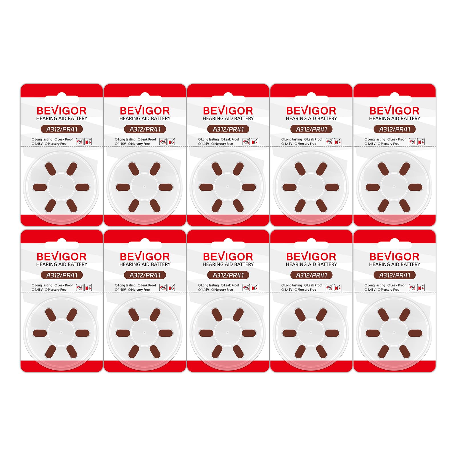 Photo 1 of ***only 3 BATTERIES IN PACK***BEVIGOR Hearing Aid Batteries Size 312 (A312-60 Pack)