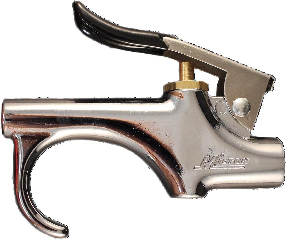 Milton (S-148) 1/4" NPT Lever Blow Gun - Rubber and Safety Tip Nozzles - Air Compressor Accessories - 