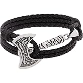 HAQUIL Viking Hammer Double Layer Mens Rustic Leather Bracelet Boho Style Wristbands Cuff