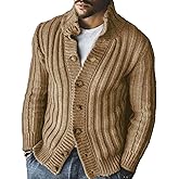 Men's Long Sleeve Casual Comfort Fit Cardigan Sweater Shawl Collar Soft Fabric