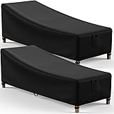 Mrrihand Chaise Lounge Cover, Patio Furniture Covers, Patio Lounge Chair Cover Waterproof and UV Resistant, Heavy Duty Outdoor furniture covers with Air Vent 2 Pack - 84L x 32W x 32H inch