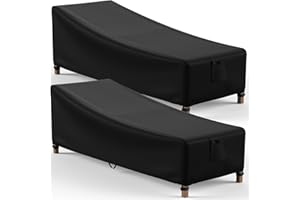 Mrrihand Chaise Lounge Cover, Patio Furniture Covers, Patio Lounge Chair Cover Waterproof and UV Resistant, Heavy Duty Outdoor furniture covers with Air Vent 2 Pack - 84L x 32W x 32H inch