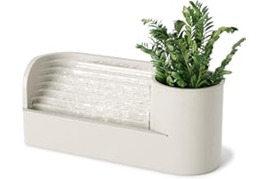 Umbra Stream Water Fountain for Tabletop Desktop - Soothing and Calming Zen for Bedroom or Office, Sand