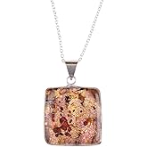 Manilata Copper Crystals Pendant Necklace, Unusual Gemstone, Dainty Women Fashion Jewelry, Birthday, Gift for Her, Gemstone Jewelry (agate A)