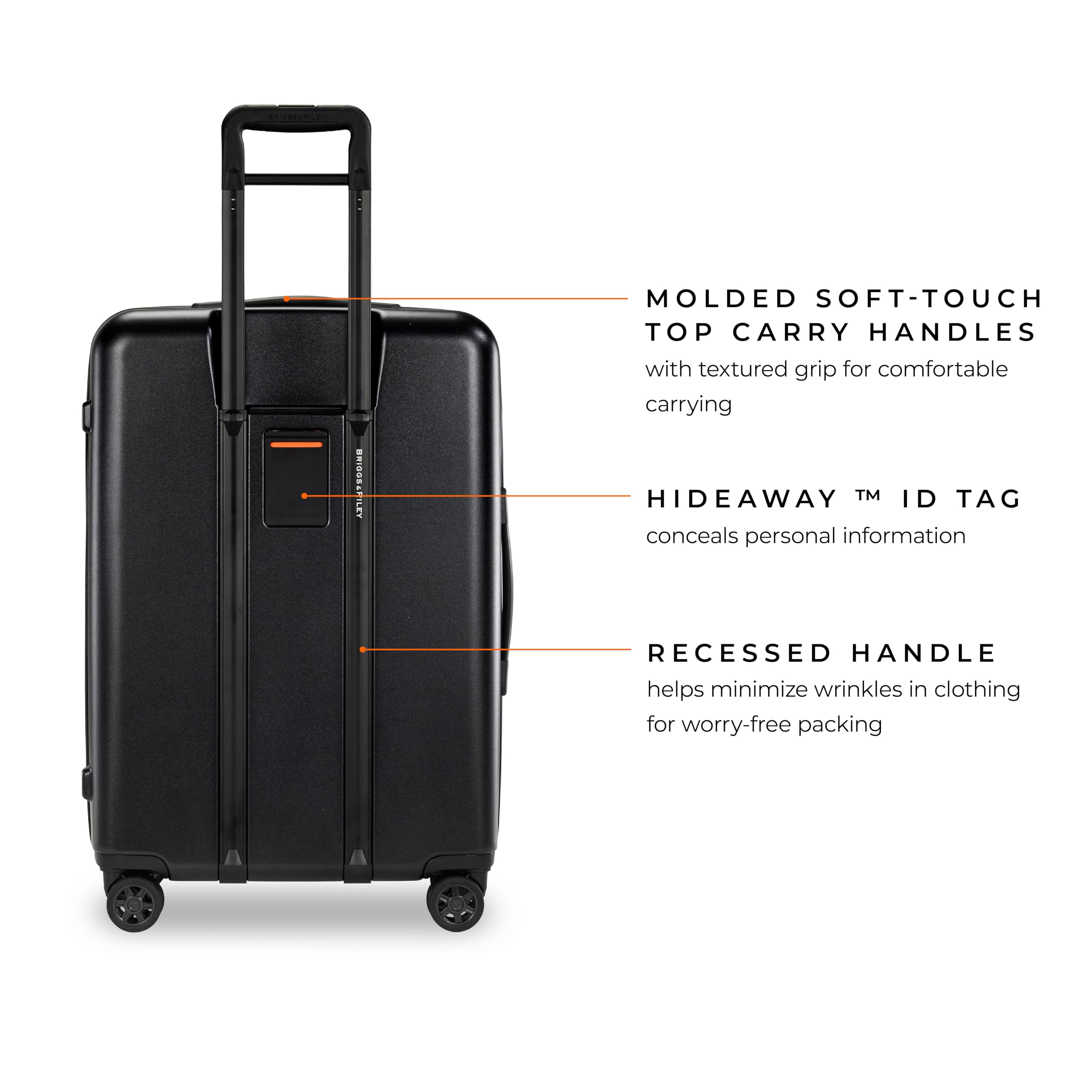 Briggs & Riley Sympatico Hardside Large Spinner Luggage, Matte Black, 27-Inch Checked
