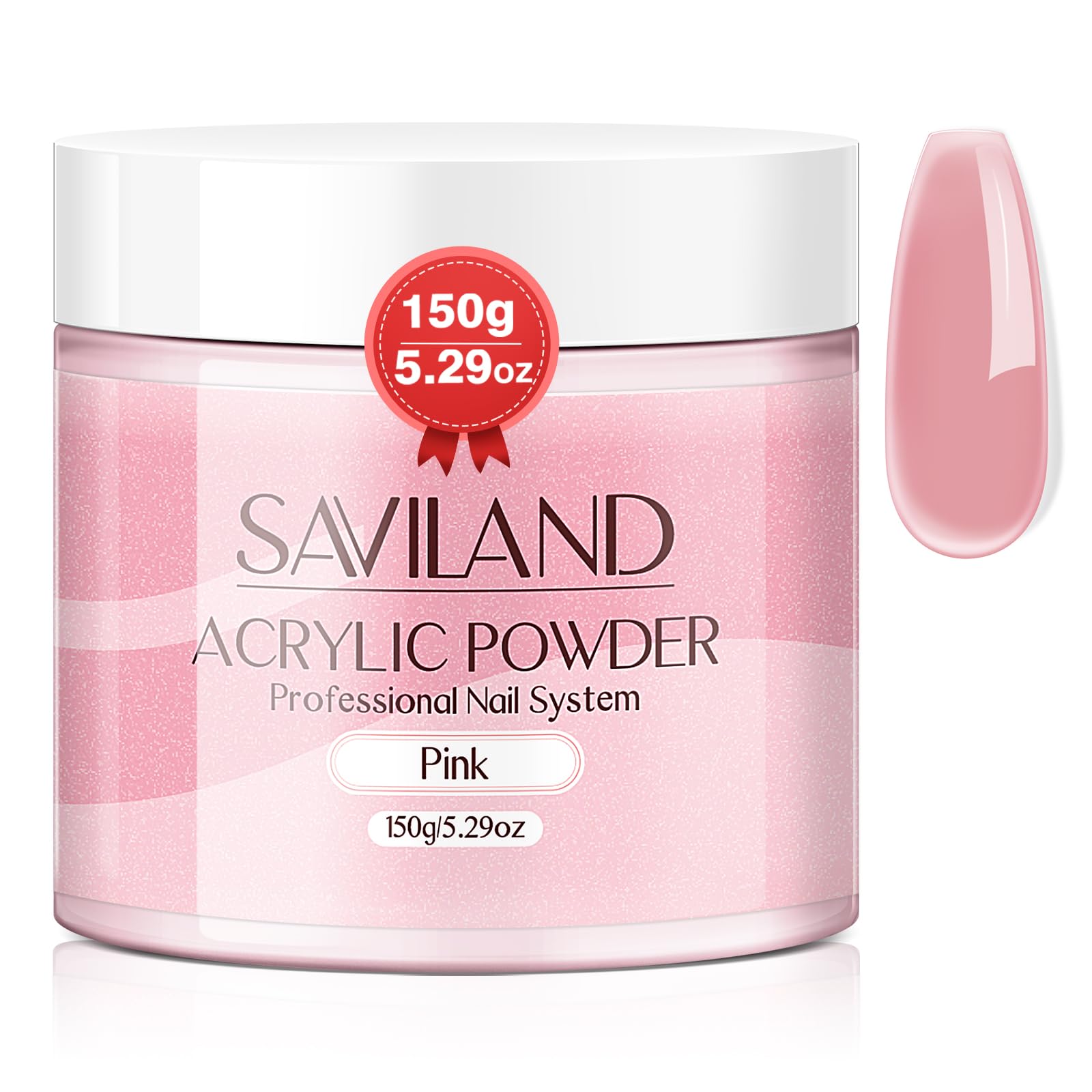Saviland Acrylic Powder-150g Pink Nail Acrylic Powder Nail Art Powder for Acrylic Nails Large Capacity Nail Kit Acrylic Set for Nail Extension Strengthen Nail 3D Carving Long-Lasting