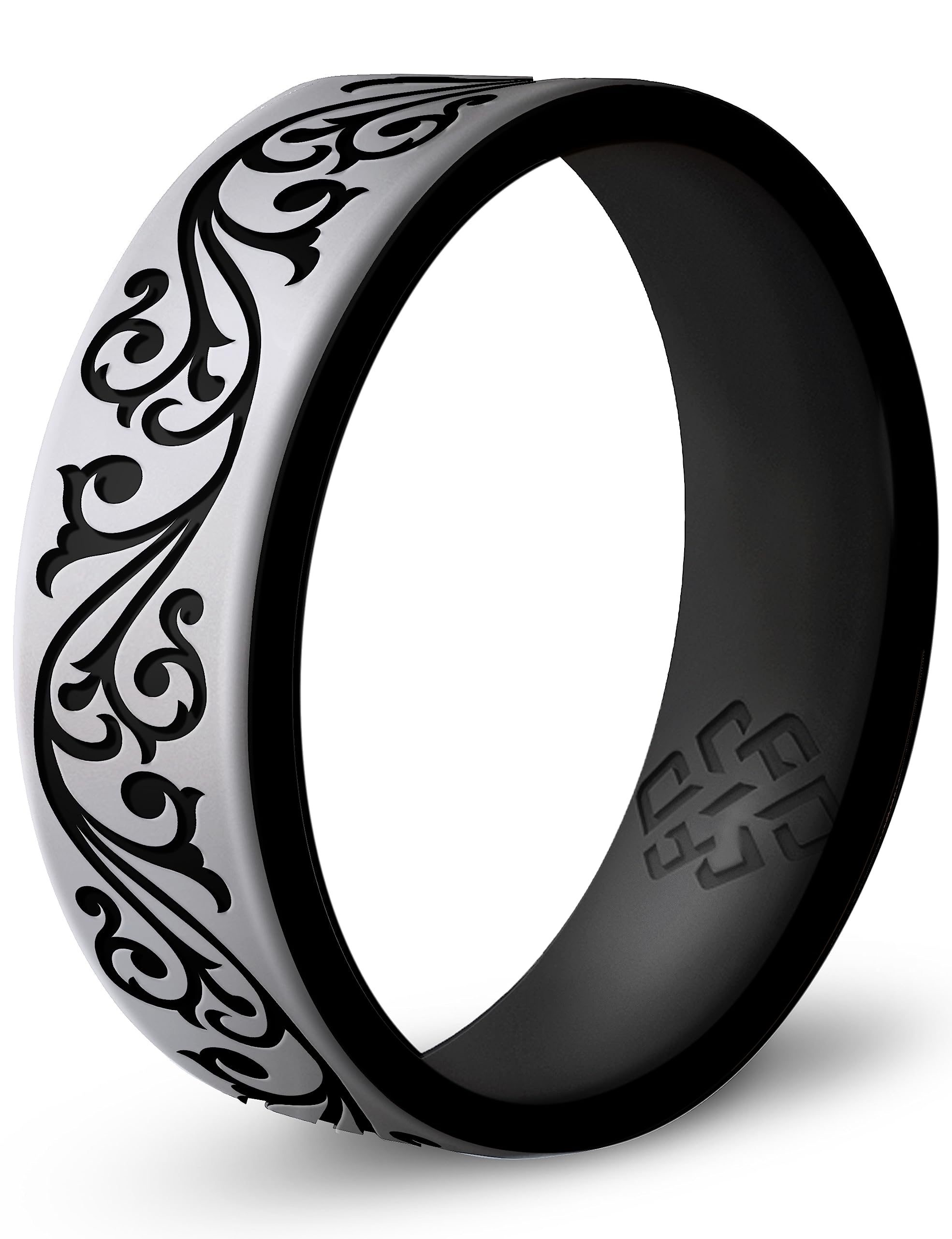Knot Theory Silicone Ring in Silver Filigree Size 5
